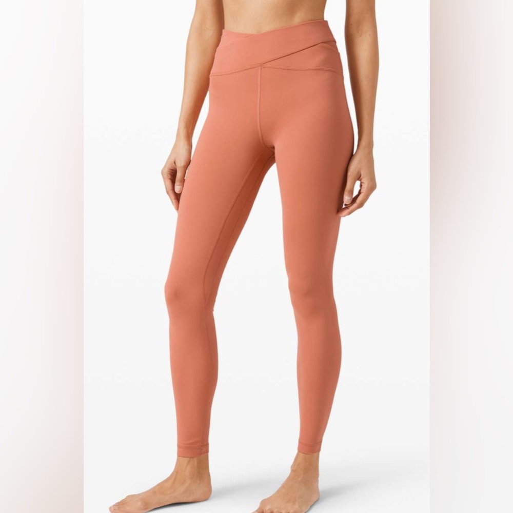 Lululemon Aligned Angles Super High Rise Tight 28" size 10 Rustic Coral